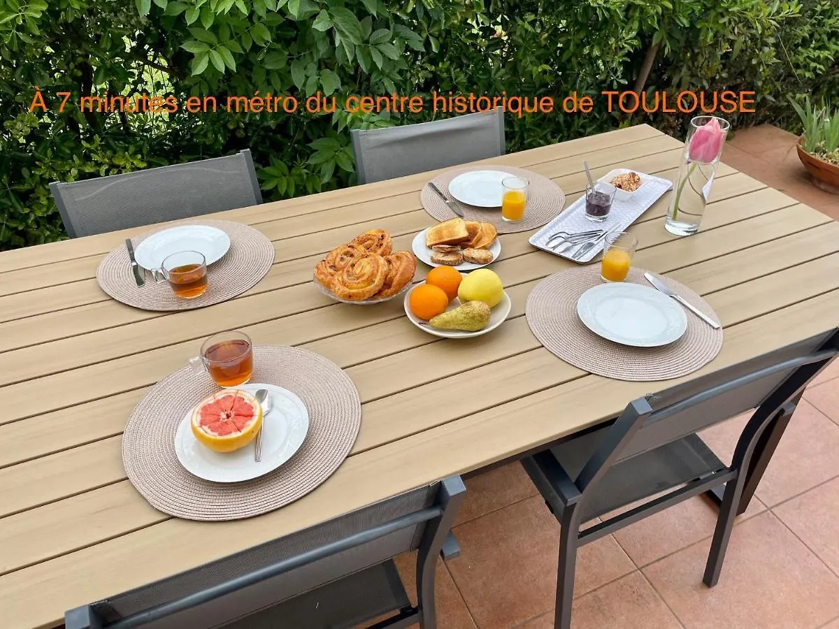 50 M2 T2 Au Calme, Lumineux, Confortable, Cosy, Climatise, Privatif Avec Parking Gratuit Et Terrasse トゥールーズ 別荘